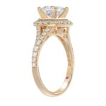 14K ROSE GOLD 1CT ROUND DIAMOND LADIES SEMI MOUNT BRIDAL SET(CENTER STONE MOUNT PRINCESS DIAMOND 1CT) - Image 2