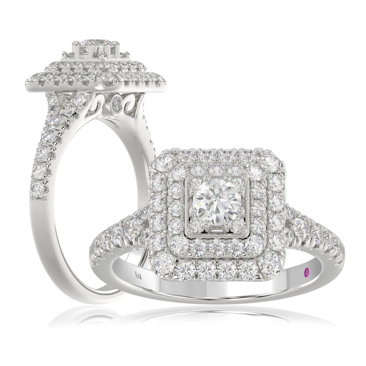 19175637_VA10158W-1201x1201.jpg 14K WHITE GOLD 1CT ROUND DIAMOND LADIES RING - Image 1