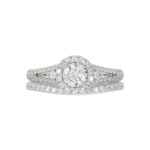 14K WHITE GOLD 1 1/2CT ROUND DIAMOND LADIES BRIDAL SET(CENTER STONE ROUND DIAMOND 1/2CT) - Image 4