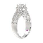 14K WHITE GOLD 1 1/2CT ROUND DIAMOND LADIES RING(CENTER STONE ROUND DIAMOND 3/4CT) - Image 2