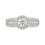 14K WHITE GOLD 1 1/2CT ROUND DIAMOND LADIES RING(CENTER STONE ROUND DIAMOND 3/4CT) - Image 6