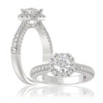 14K WHITE GOLD 1 1/2CT ROUND DIAMOND LADIES RING(CENTER STONE ROUND DIAMOND 7/8CT)