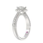14K WHITE GOLD 1 1/2CT ROUND DIAMOND LADIES RING(CENTER STONE ROUND DIAMOND 7/8CT) - Image 2