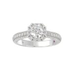 14K WHITE GOLD 1 1/2CT ROUND DIAMOND LADIES RING(CENTER STONE ROUND DIAMOND 7/8CT) - Image 3
