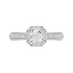 14K WHITE GOLD 1 1/2CT ROUND DIAMOND LADIES RING(CENTER STONE ROUND DIAMOND 7/8CT) - Image 6
