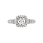 14K WHITE GOLD 1 1/2CT ROUND/BAGUETTE DIAMOND LADIES FASHION RING(CENTER STONE ROUND DIAMOND 7/8CT) - Image 6