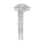 14K WHITE GOLD 1 1/2CT ROUND/BAGUETTE/OVAL DIAMOND LADIES BRIDAL SET(CENTER STONE OVAL DIAMOND 3/4CT) - Image 3