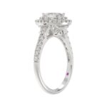 14K WHITE GOLD 1 1/2CT ROUND/BAGUETTE/OVAL DIAMOND LADIES BRIDAL SET(CENTER STONE OVAL DIAMOND 3/4CT) - Image 5