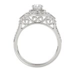 14K WHITE GOLD 1 1/2CT ROUND/BAGUETTE/PEAR DIAMOND LADIES BRIDAL SET(CENTER STONE PEAR DIAMOND 3/4CT) - Image 2