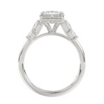 14K WHITE GOLD 1 1/2CT ROUND/PRINCESS DIAMOND LADIES RING( CENTER STONE PRINCESS DIAMOND 3/4 CT) - Image 4