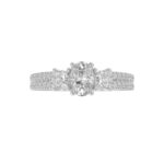 14K WHITE GOLD 1 1/2CT ROUND/PRINCESS/OVAL DIAMOND LADIES RING( CENTER STONE OVAL DIAMOND 3/4 CT / 2 SIDE STONE PRINCESS DIAMOND 1/2CT) - Image 6