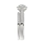 14K WHITE GOLD 1 1/3CT ROUND DIAMOND LADIES BRIDAL SET(CENTER STONE ROUND DIAMOND 3/4CT) - Image 3