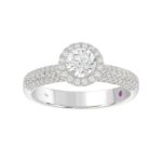 14K WHITE GOLD 1 1/3CT ROUND DIAMOND LADIES BRIDAL SET(CENTER STONE ROUND DIAMOND 3/4CT) - Image 6
