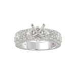14K WHITE GOLD 1 1/3CT ROUND DIAMOND LADIES SEMI MOUNT RING(CENTER STONE MOUNT ROUND DIAMOND 2CT) - Image 2