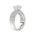 14K WHITE GOLD 1 1/3CT ROUND DIAMOND LADIES SEMI MOUNT RING(CENTER STONE MOUNT ROUND DIAMOND 2CT) - Image 3