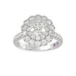 14K WHITE GOLD 1 1/4CT ROUND DIAMOND LADIES FASHION RING(CENTER STONE ROUND DIAMOND 1/2CT) - Image 3