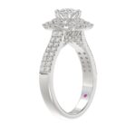 14K WHITE GOLD 1 1/4CT ROUND DIAMOND LADIES RING( CENTER STONE ROUND DIAMOND 1/2 CT) - Image 2