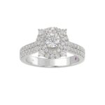 14K WHITE GOLD 1 1/4CT ROUND DIAMOND LADIES RING( CENTER STONE ROUND DIAMOND 1/2 CT) - Image 3