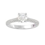 14K WHITE GOLD 1 1/4CT ROUND DIAMOND LADIES RING( CENTER STONE ROUND DIAMOND 7/8CT) - Image 3