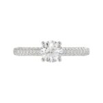 14K WHITE GOLD 1 1/4CT ROUND DIAMOND LADIES RING( CENTER STONE ROUND DIAMOND 7/8CT) - Image 6
