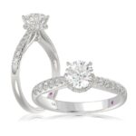 14K WHITE GOLD 1 1/4CT ROUND DIAMOND LADIES RING(CENTER STONE ROUND DIAMOND 7/8CT)