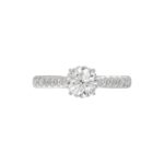14K WHITE GOLD 1 1/4CT ROUND DIAMOND LADIES RING(CENTER STONE ROUND DIAMOND 7/8CT) - Image 6