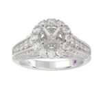 14K WHITE GOLD 1 1/4CT ROUND DIAMOND LADIES SEMI MOUNT RING(CENTER STONE MOUNT ROUND DIAMOND 1CT - Image 2
