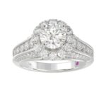 14K WHITE GOLD 1 1/4CT ROUND DIAMOND LADIES SEMI MOUNT RING(CENTER STONE MOUNT ROUND DIAMOND 1CT - Image 4