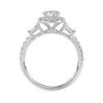 14K WHITE GOLD 1 1/4CT ROUND/BAGUETTE DIAMOND LADIES RING( CENTER STONE ROUND DIAMOND 3/4 CT) - Image 3