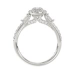 14K WHITE GOLD 1 1/4CT ROUND/BAGUETTE/OVAL DIAMOND LADIES RING(CENTER STONE OVAL DIAMOND 3/4CT) - Image 3