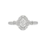 14K WHITE GOLD 1 1/4CT ROUND/BAGUETTE/OVAL DIAMOND LADIES RING(CENTER STONE OVAL DIAMOND 3/4CT) - Image 5