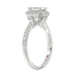 14K WHITE GOLD 1 1/4CT ROUND/EMERALD DIAMOND LADIES RING(CENTER STONE EMERALD DIAMOND 3/4CT) - Image 3