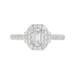 14K WHITE GOLD 1 1/4CT ROUND/EMERALD DIAMOND LADIES RING(CENTER STONE EMERALD DIAMOND 3/4CT) - Image 4