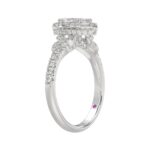14K WHITE GOLD 1 1/4CT ROUND/MARQUISE DIAMOND LADIES RING(CENTER STONE MARQUISE DIAMOND 3/4CT) - Image 4