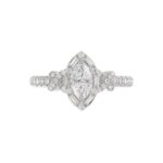 14K WHITE GOLD 1 1/4CT ROUND/MARQUISE DIAMOND LADIES RING(CENTER STONE MARQUISE DIAMOND 3/4CT) - Image 5