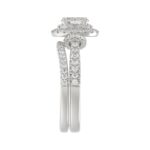 14K WHITE GOLD 1 1/4CT ROUND/OVAL DIAMOND LADIES BRIDAL SET(CENTER STONE OVAL DIAMOND 1/2CT) - Image 3