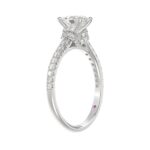 14K WHITE GOLD 1 1/4CT ROUND/OVAL DIAMOND LADIES RING(CENTER STONE OVAL DIAMOND 3/4CT) - Image 2