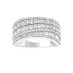 14K WHITE GOLD 1 3/4CT ROUND/BAGUETTE DIAMOND LADIES BAND