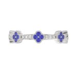 14K WHITE GOLD 1/2CT ROUND DIAMOND LADIES BAND (BLUE SAPPHIRE ROUND DIAMOND 1/3CT) - Image 5