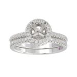 14K WHITE GOLD 1/2CT ROUND DIAMOND LADIES BRIDAL SET(CENTER STONE MOUNT ROUND DIAMOND 1CT) - Image 2