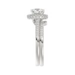14K WHITE GOLD 1/2CT ROUND DIAMOND LADIES BRIDAL SET(CENTER STONE MOUNT ROUND DIAMOND 1CT) - Image 6