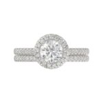 14K WHITE GOLD 1/2CT ROUND DIAMOND LADIES BRIDAL SET(CENTER STONE MOUNT ROUND DIAMOND 1CT) - Image 7
