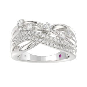 14K WHITE GOLD 1/2CT ROUND DIAMOND LADIES FASHION RING