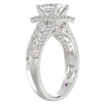 14K WHITE GOLD 1/2CT ROUND DIAMOND LADIES RING(CENTER STONE MOUNT PRINCESS DIAMOND 1CT) - Image 2