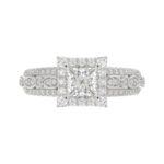 14K WHITE GOLD 1/2CT ROUND DIAMOND LADIES RING(CENTER STONE MOUNT PRINCESS DIAMOND 1CT) - Image 6