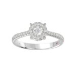 14K WHITE GOLD 1/2CT ROUND DIAMOND LADIES RING(CENTER STONE ROUND DIAMOND 1/4CT) - Image 3