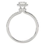 14K WHITE GOLD 1/2CT ROUND DIAMOND LADIES SEMI MOUNT BRIDAL SET(CENTER STONE MOUNT EMERALD DIAMOND 1CT - Image 5