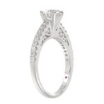 14K WHITE GOLD 1/2CT ROUND DIAMOND LADIES SEMI MOUNT BRIDAL SET(CENTER STONE MOUNT ROUND DIAMOND 1CT) - Image 3
