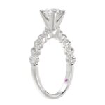 14K WHITE GOLD 1/2CT ROUND DIAMOND LADIES SEMI MOUNT RING (CENTER STONE ROUND DIAMOND 1CT) - Image 3