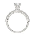 14K WHITE GOLD 1/2CT ROUND DIAMOND LADIES SEMI MOUNT RING (CENTER STONE ROUND DIAMOND 1CT) - Image 5